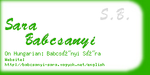 sara babcsanyi business card